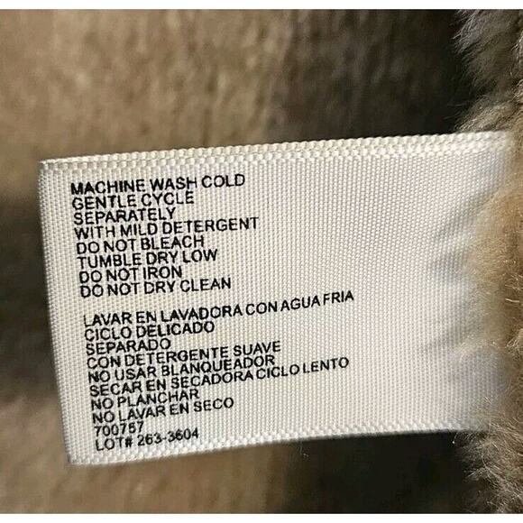 Vintage St. John’s Bay Womens SM Faux Suede Faux Fur Penny Lane Coat Tan Hooded - Picture 10 of 10